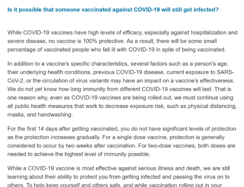 Une personne peut-elle être infectée même si elle a été vaccinée contre la COVID-19 ?